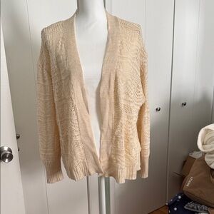 Maurices Beige Textured Open Cardigan